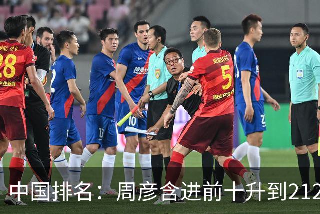 中国排名：周彦含进前十升到212位 彭博夺冠693位